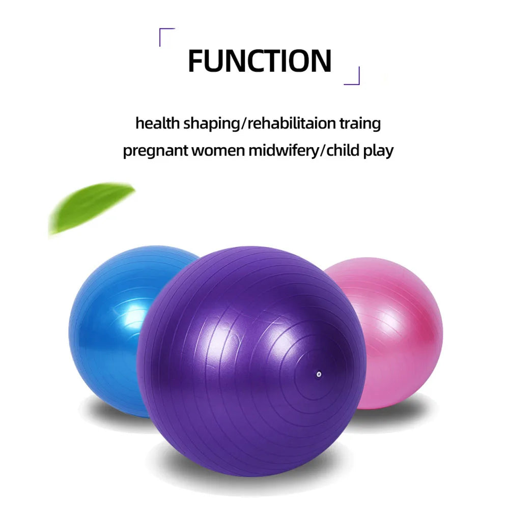 PVC Yoga Exercise Ball – Anti-Burst Balance Fitness Ball (45–95cm)